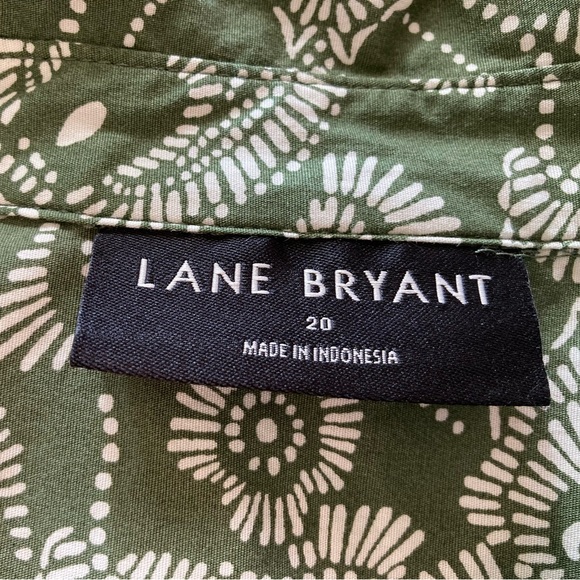 Lane Bryant Size 20 Green Medallion Print Tiered Maxi Shirt Dress - Picture 5 of 5